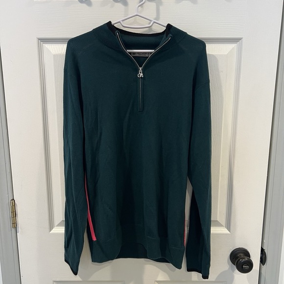 GFore Other - GFore Circle‎ G Logo Green Pink Quarter Zip Merino Wool Golf Sweater Men's M